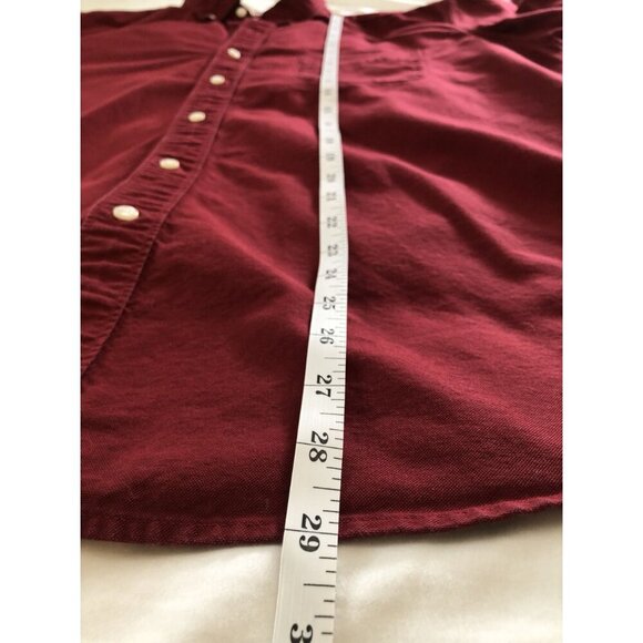 J. Crew Mens Slim Fit American Pima Cotton Button-Up Shirt XL Burgundy Red H4747 - Picture 7 of 7